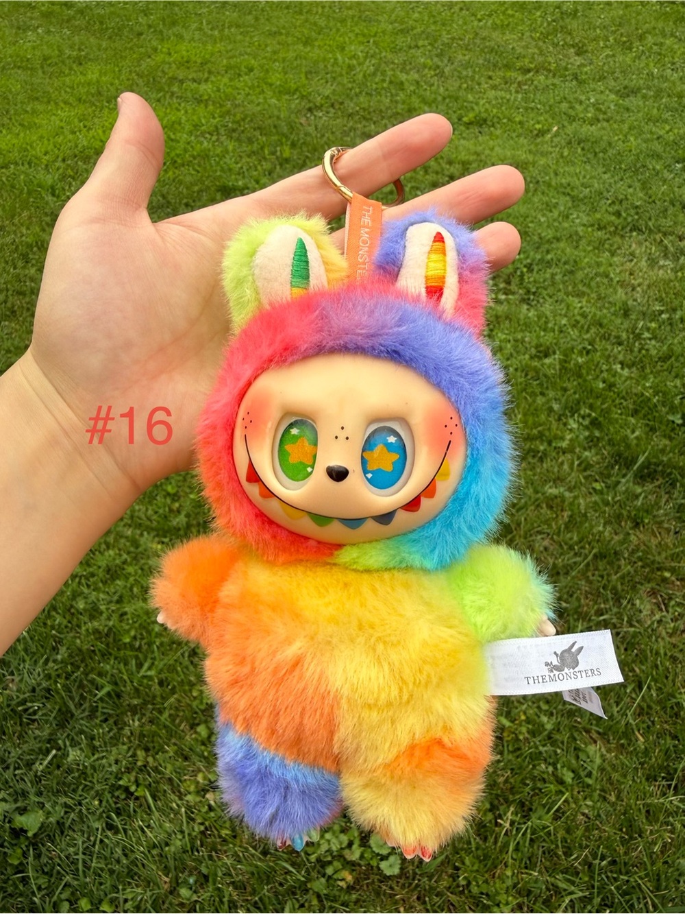 Rainbow Labubu Monster Plush Keychain-Multicolor Cute Character Backpack Charm